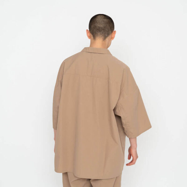Open Collar Wind Shirt - Camel
