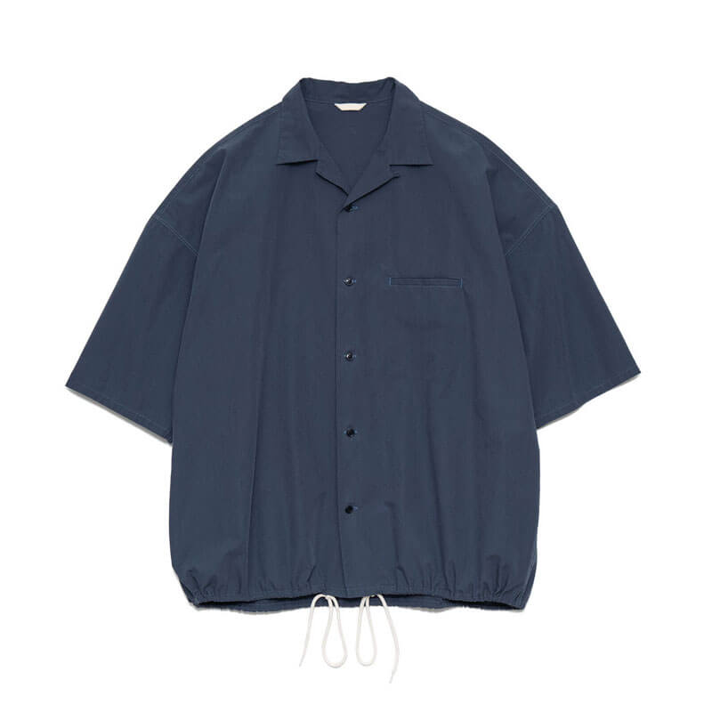 NANAMICA Open Collar Wind Shirt - Marine Navy | THEROOM