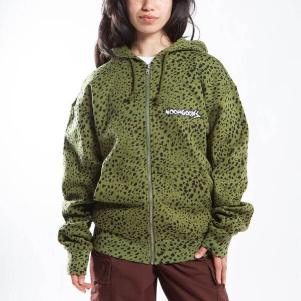Chit Chat Zip Hoodie - Green Leopard