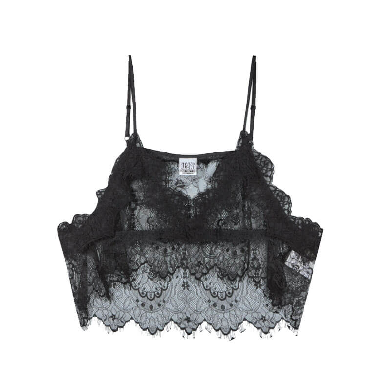 Lace Camisole Top - Black