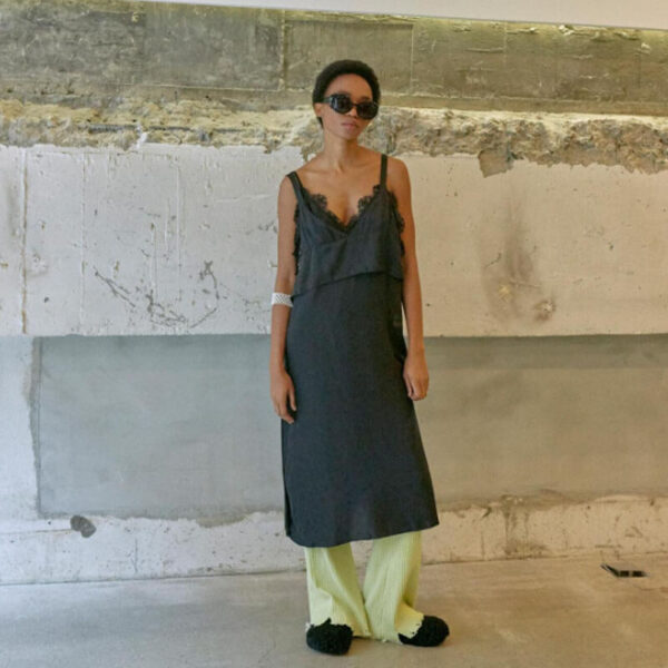 Libre Jacquard Silk Dress - Black