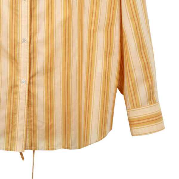Striped Back-Tie Shirt - Yellow