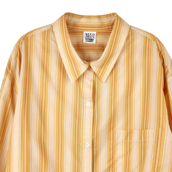 Striped Back-Tie Shirt - Yellow