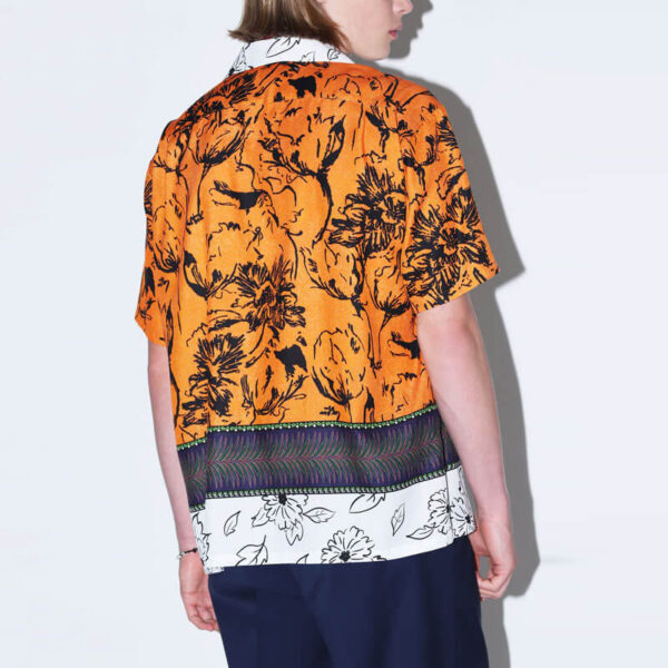 TOGA-Cupra-Cotton-Print-Shirt-Orange