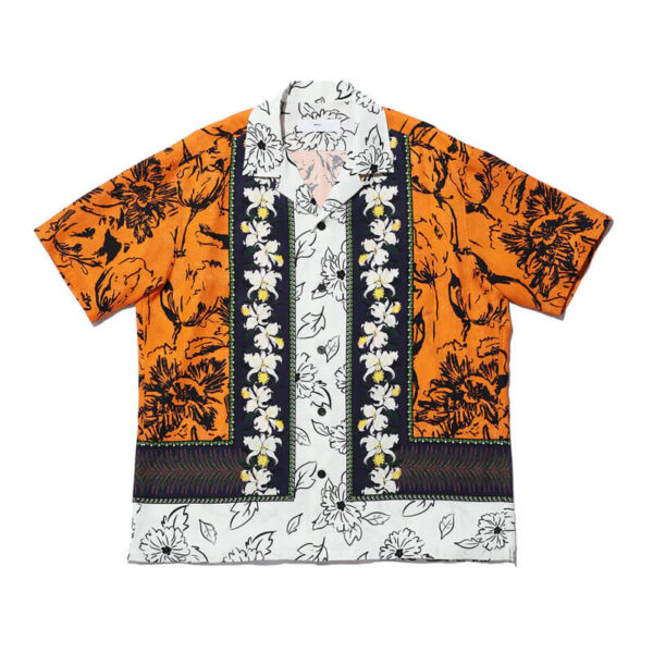 TOGA-Cupra-Cotton-Print-Shirt-Orange