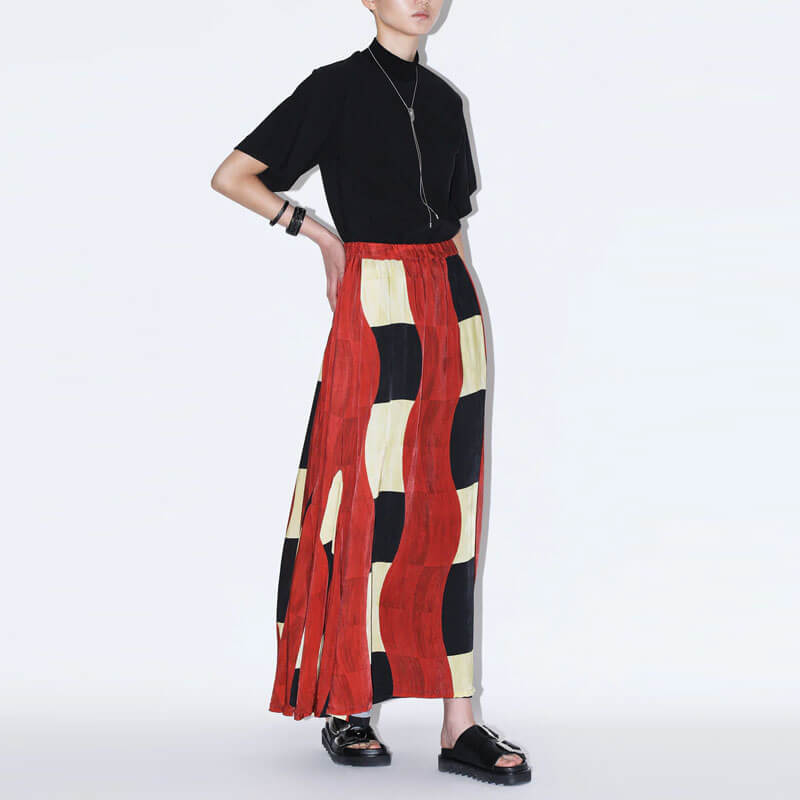 TOGA ARCHIVES Inner Print Skirt - Red