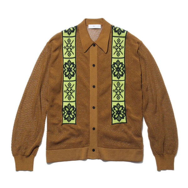 TOGA-Mesh-Knit-Shirt-Camel