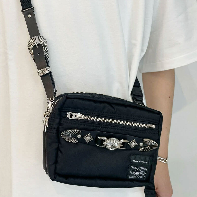 TOGA x PORTER Embellished Belt Bag - Black