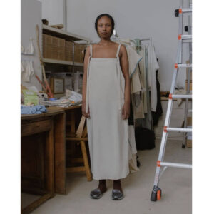 BASERANGE long strap overall dress undyed2