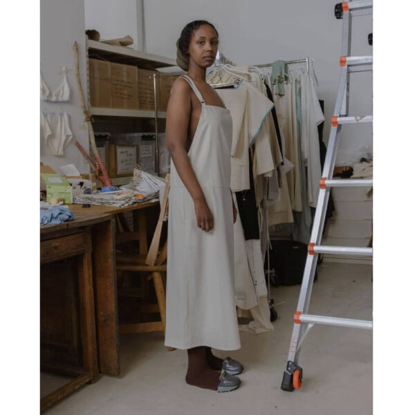 BASERANGE long strap overall dress undyed4