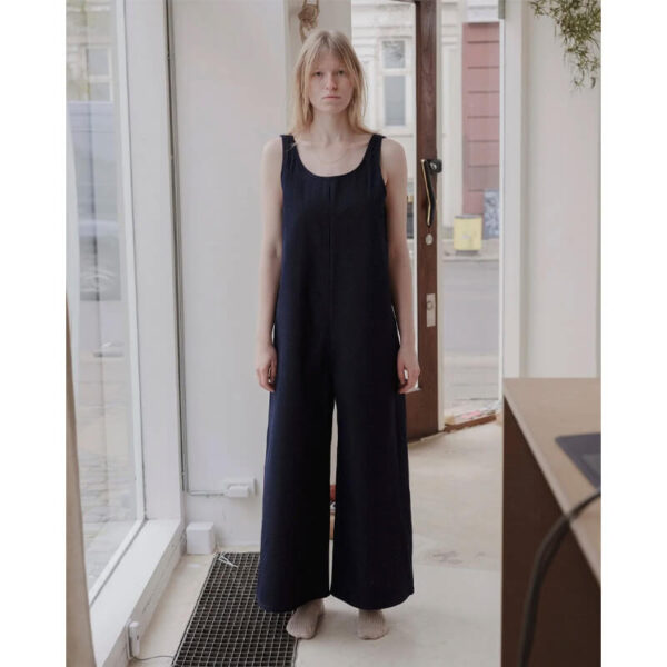 BASERANGE tank jumpsuit raw blue denim 2