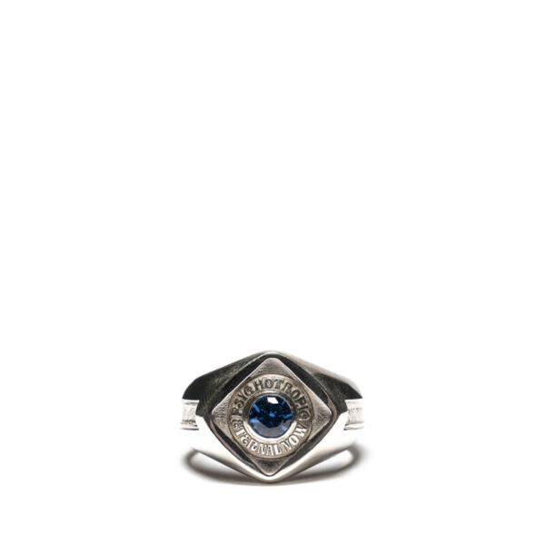 MAPLE psychotropic class ring silver sapphire 1