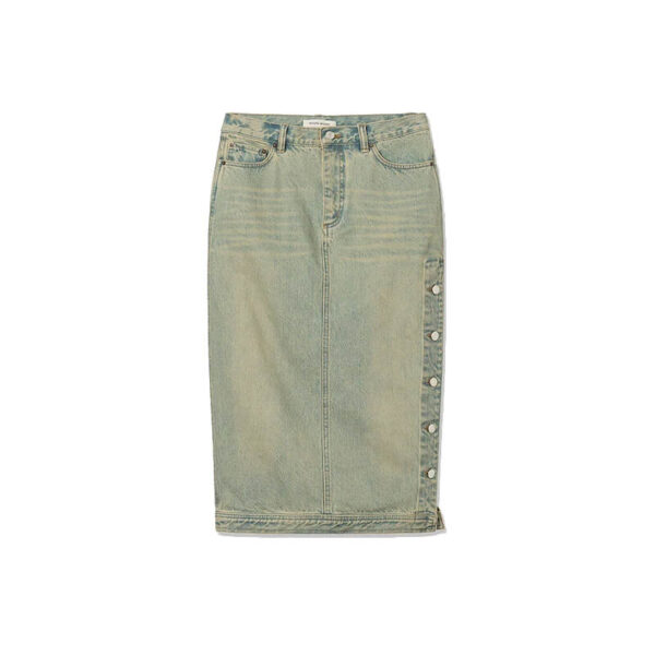 WOOD WOOD drew denim skirt vintage beige 1