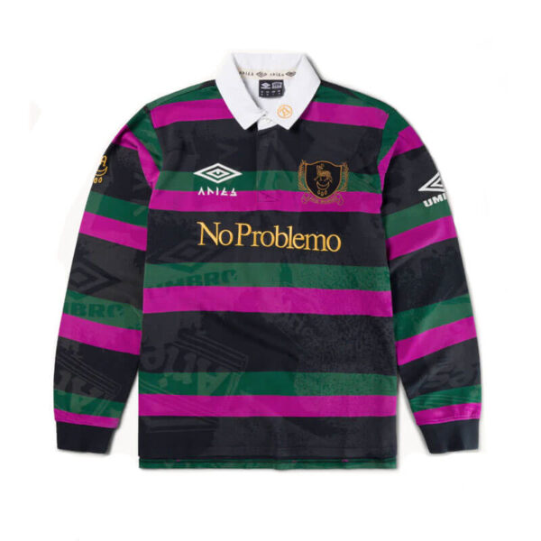 ARIES x UMBRO Lasered Rugby Shirt - Black / Purple