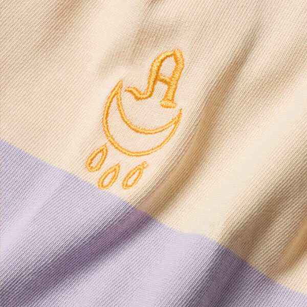 ARIES x UMBRO Screen Printed Rugby Shirt - Beige / Lilac