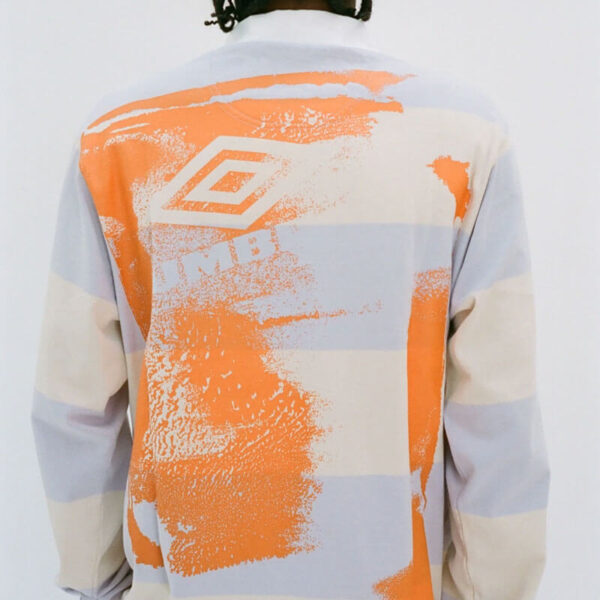 ARIES x UMBRO Screen Printed Rugby Shirt - Beige / Lilac