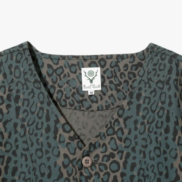 SOUTH2 WEST8 V-Neck Army Shirt - Leopard Flannel Pt.