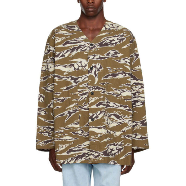 SOUTH2 WEST8 V-Neck Army Shirt - Tiger Flannel Pt.