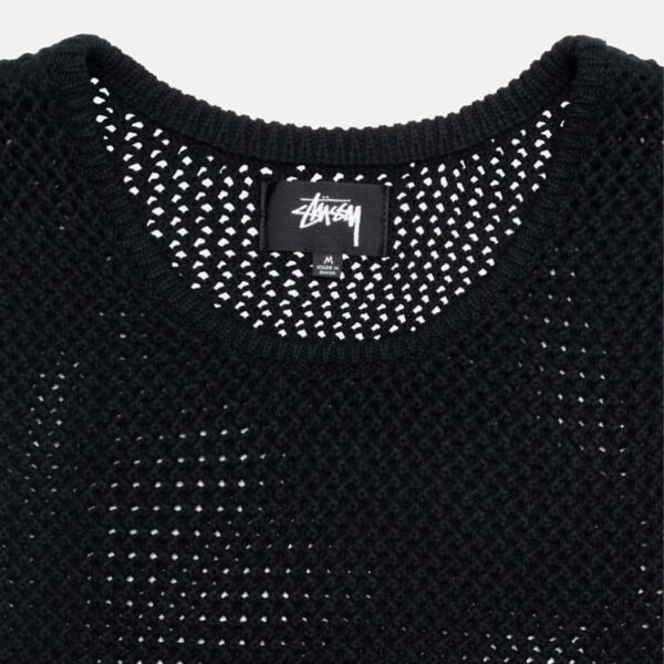 STUSSY O'Dyed Mesh Tank - Solid Black