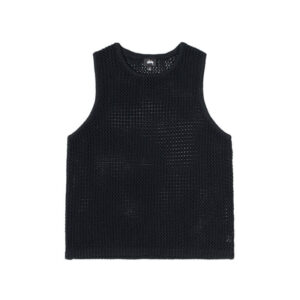STUSSY O'Dyed Mesh Tank - Solid Black