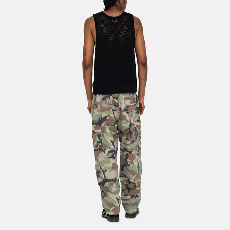 STUSSY O'Dyed Mesh Tank - Solid Black | THEROOM