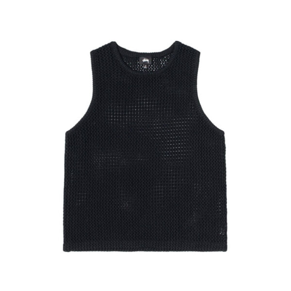 STUSSY O'Dyed Mesh Tank - Solid Black