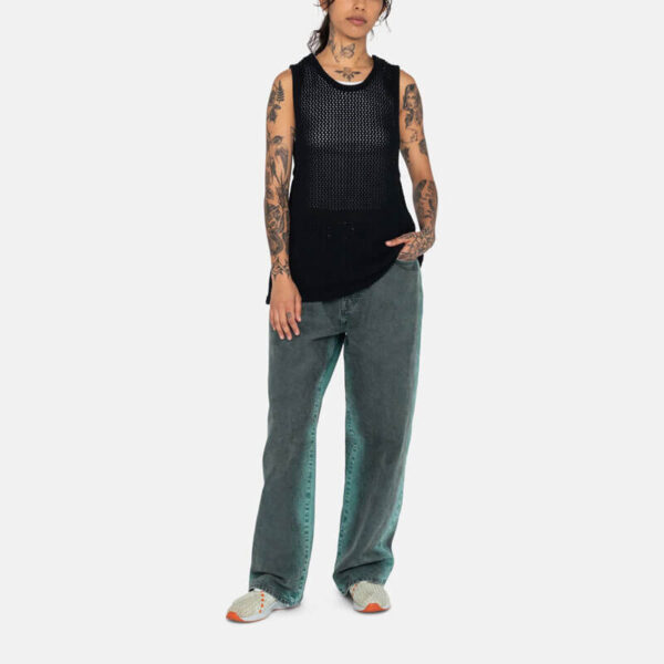 STUSSY O'Dyed Mesh Tank - Solid Black