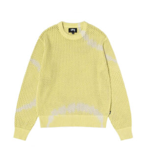 STUSSY Pig Dyed Loose Gauge Sweater - Tie Dye Yellow