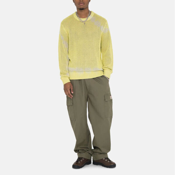 STUSSY Pig Dyed Loose Gauge Sweater - Tie Dye Yellow