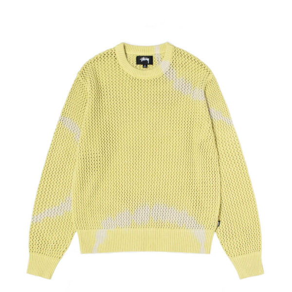 STUSSY Pig Dyed Loose Gauge Sweater - Tie Dye Yellow