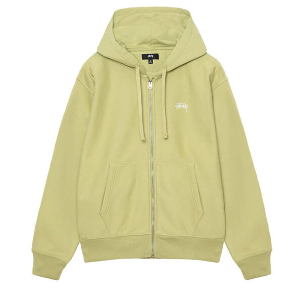 STUSSY Stock Logo Zip Hoodie - Pale Green