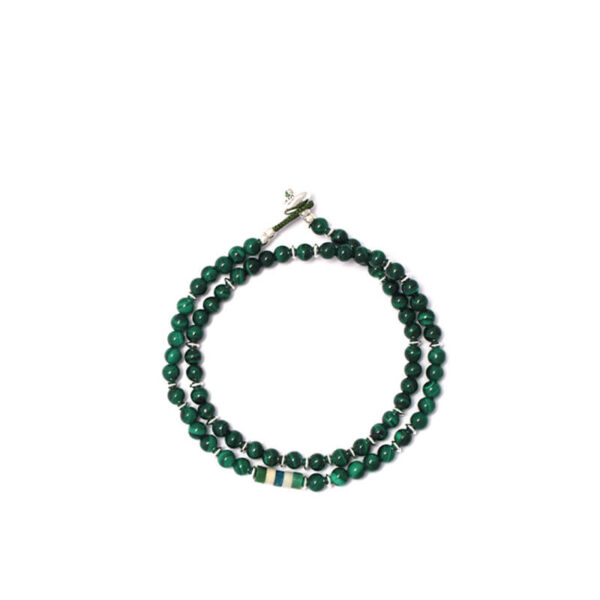 MIKIA 4mm Stone Double Wrap Bracelet - Malachite