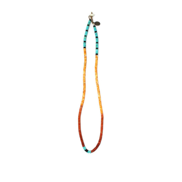 MIKIA Heishi Beads Necklace - Spiny Oyster / Coral / Turquoise