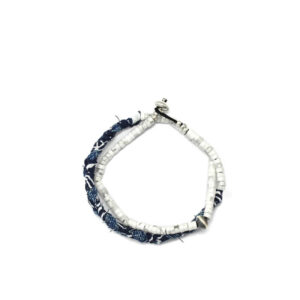 MIKIA vintage denim bandana double wrap bracelet howlite1