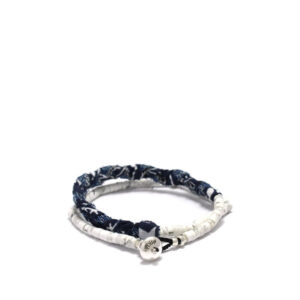 MIKIA Bandana Double Wrap Bracelet - Howlite / Vintage Denim