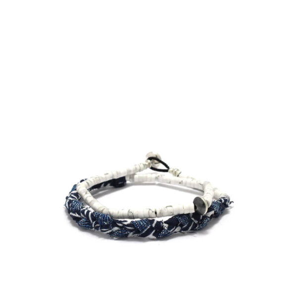 MIKIA vintage denim bandana double wrap bracelet howlite3