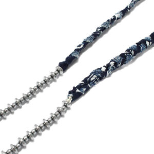 MIKIA vintage denim bandana hematite necklace silver2
