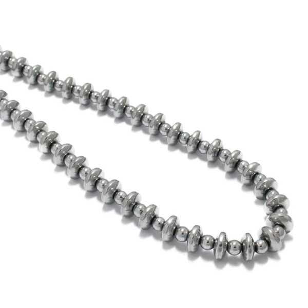 MIKIA Bandana Silver Necklace - Hematite / Vintage Denim