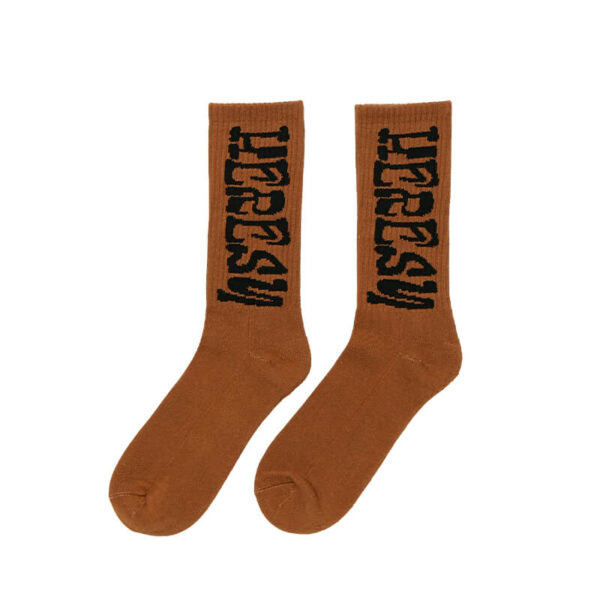 HERESY Stamp Socks Brown 1