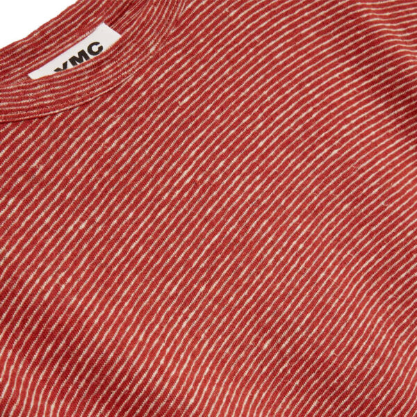 YMC Triple Stripe Tee - Red / Ecru