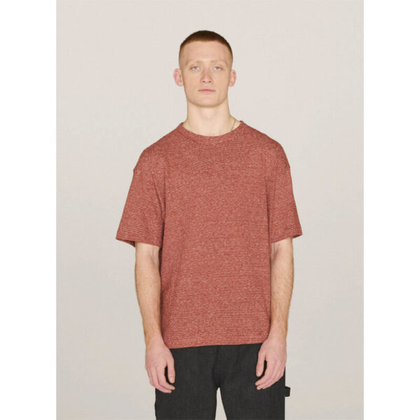 YMC Triple Stripe Tee - Red / Ecru