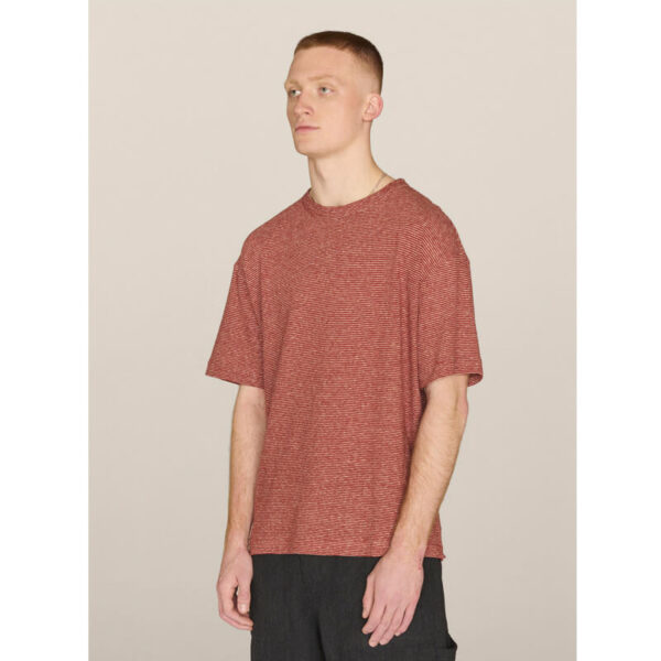 YMC Triple Stripe Tee - Red / Ecru