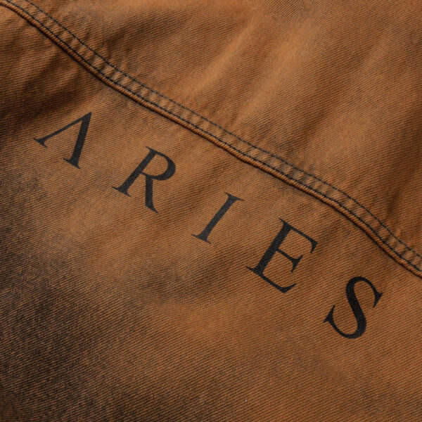 Acid Wash Hooded Denim Jacket - Orange