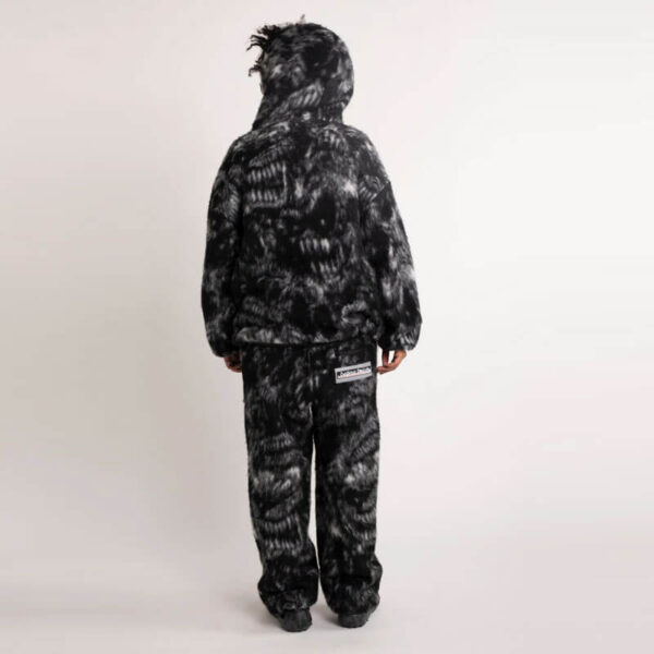 Oversized Monster Fleece Hoodie - Black