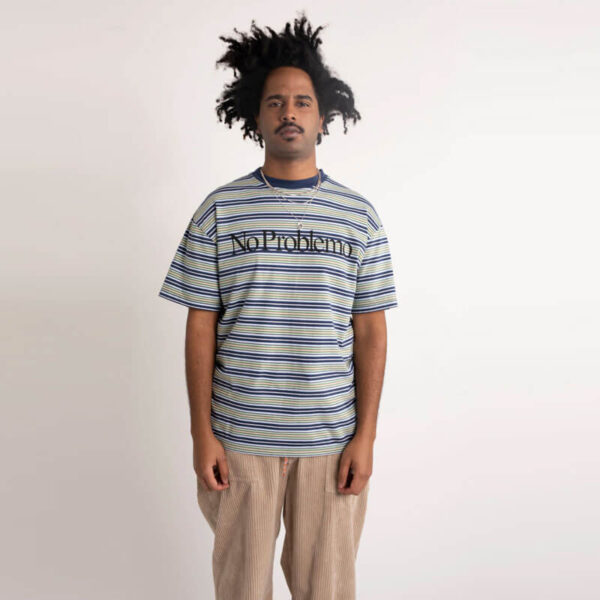 Stripe No Problemo Tee - Blue Multi