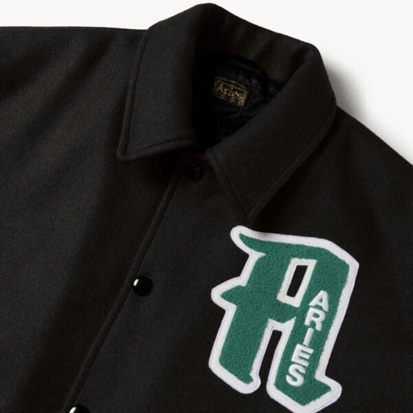 Wool Varsity Jacket - Black