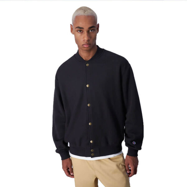 CHAMPION-REVERSE-WEAVE-Bomber-Sweatshirt-Black