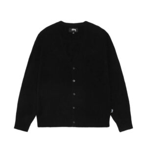 STUSSY-Brushed-Cardigan-Black