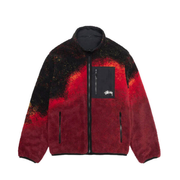 STUSSY-Sherpa-Reversible-Jacket-Lava