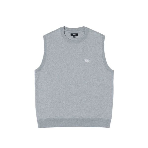 STUSSY-Stock-Fleece-Vest-Grey-Heather